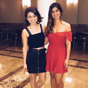 Reformation Red Rosa Off The Shoulder Dress